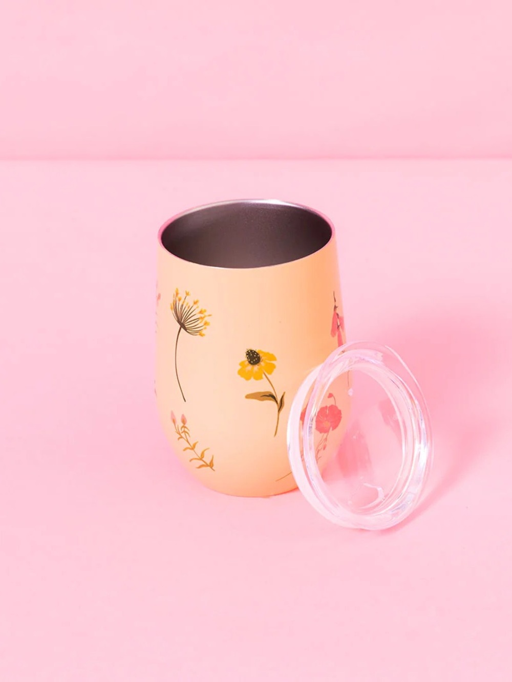 Chic and Tonic Floral Stemless Wine Tumbler with Lid